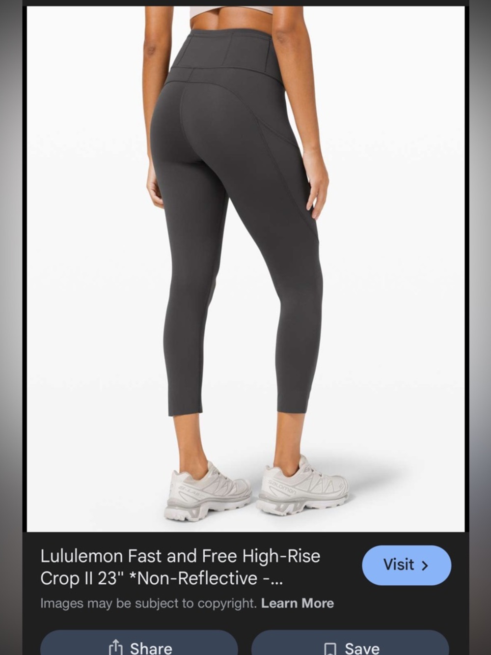 Lululemon High-Rise Fast and Free Crop - Black